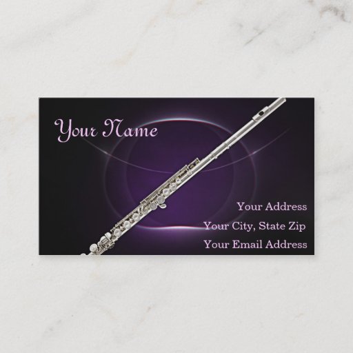 Customizable Flute Musician Business Card
