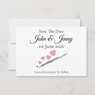 Flute Musician Wedding Save The Date