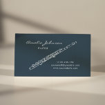 Flute Navy Blue Elegant Professional Business Card at Zazzle