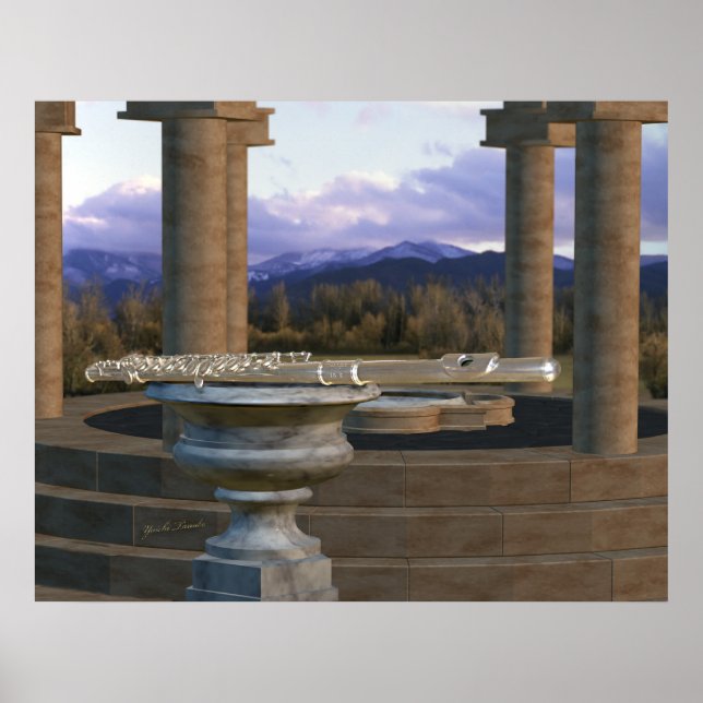 Flute on Marble Vase 1a Poster (Front)