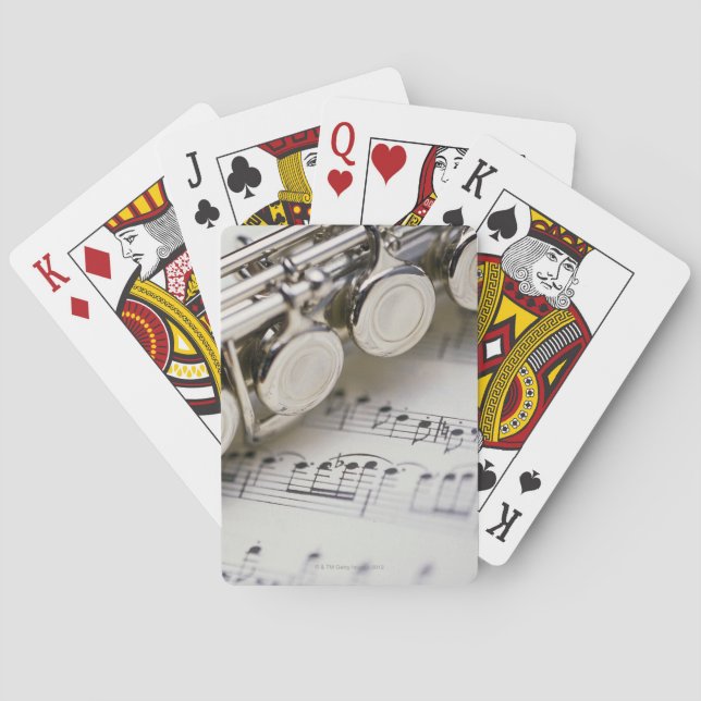 Flute on Sheet Music Poker Cards (Back)