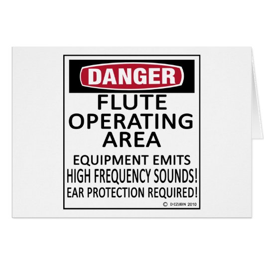 Flute Operating Area Cards (Front Horizontal)