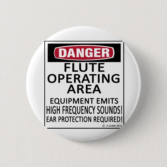 Flute Operating Area Pinback Button (Front)
