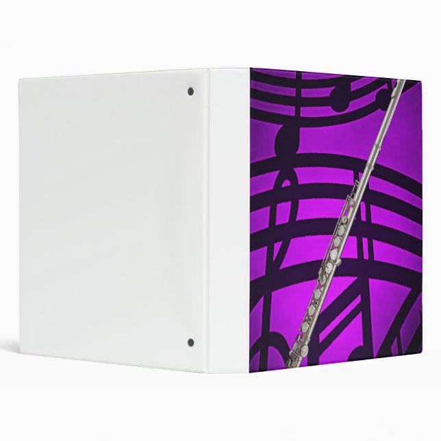 Flute or Flutist 3 Ring Notebook Binder (Background)