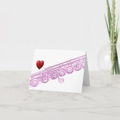 Flute or Flutist Greeting card or Note Card