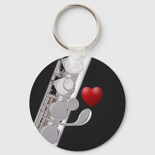 Flute or Flutist Key Ring or Keyring (Front)