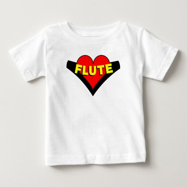 Flute Over Heart Baby T-Shirt (Front)