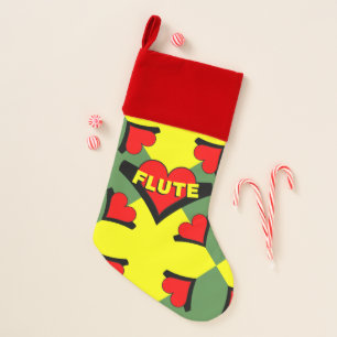 Flute Over Heart Christmas Stocking
