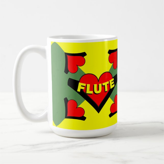 Flute Over Heart Coffee Mug (Left)