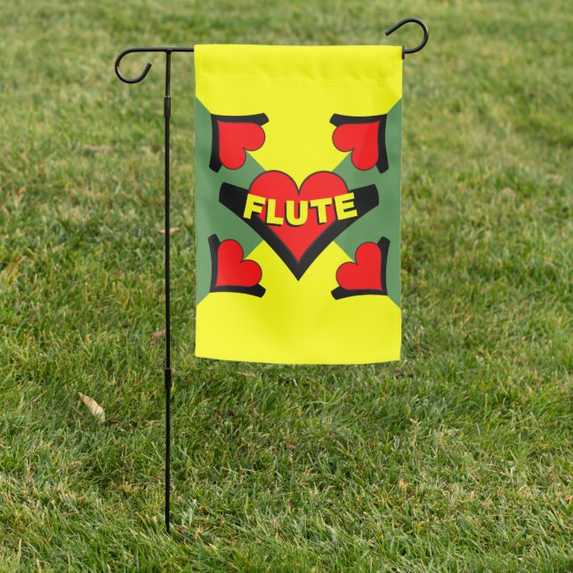 Flute Over Heart Garden Flag (In SItu)