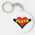 Flute Over Heart Keychain