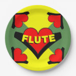 Flute Over Heart Paper Plate