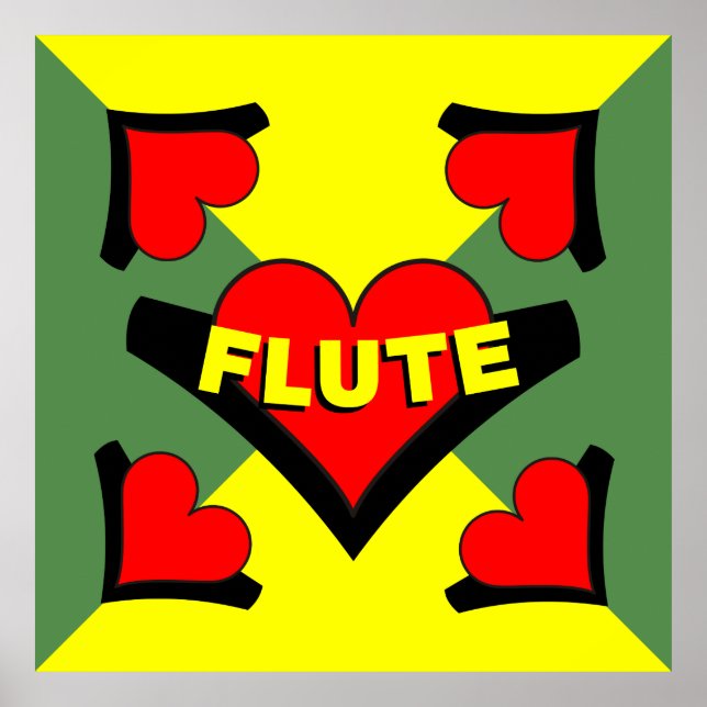 Flute Over Heart Poster (Front)