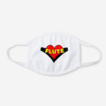 Flute Over Heart White Cotton Face Mask