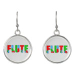 Flute Patchwork Text Earrings