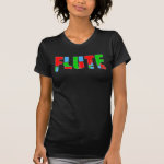 Flute Patchwork Text T-Shirt