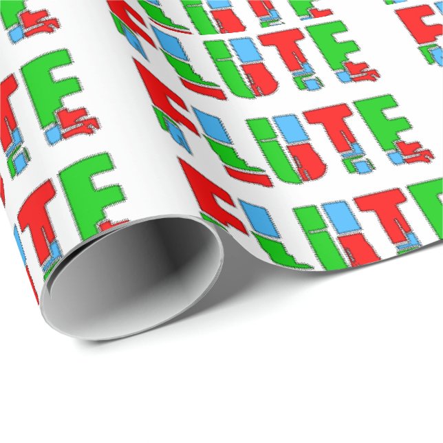 Flute Patchwork Text Wrapping Paper (Roll Corner)