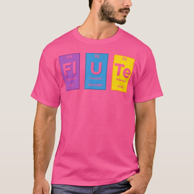 Flute Periodic Table Elements Flute Player T-Shirt (Front)