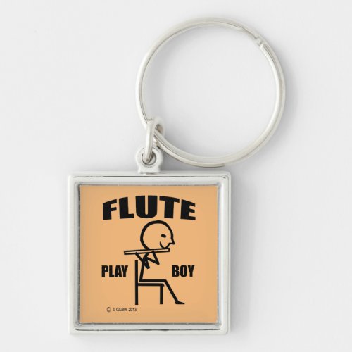 Flute Play Boy Keychain
