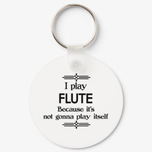 Flute - Play Itself Funny Deco Music Keychain