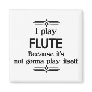 Flute - Play Itself Funny Deco Music Magnet