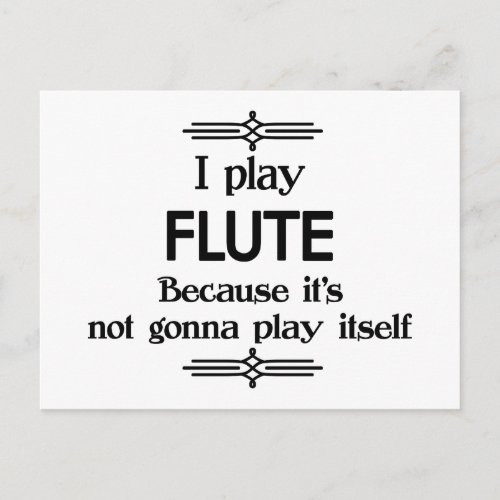 Flute _ Play Itself Funny Deco Music Postcard