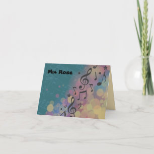 Flute Player Bat Mitzvah Thank you Card