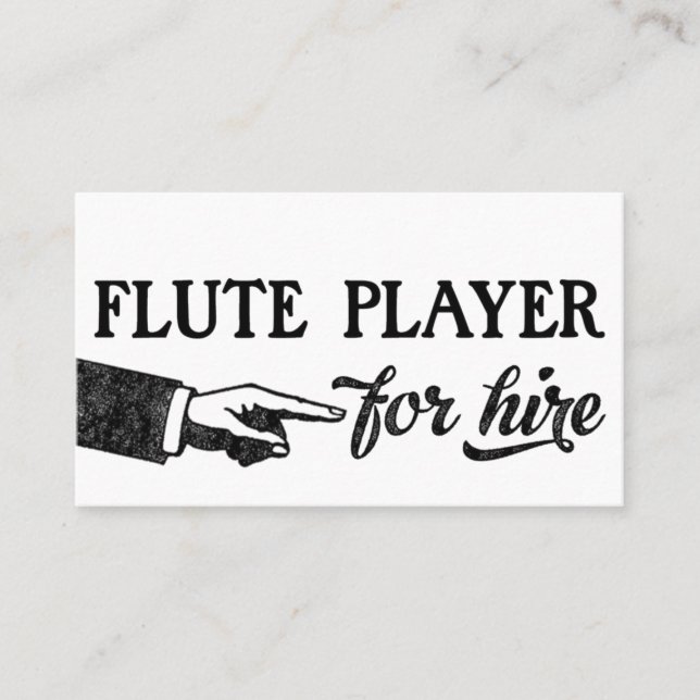 Flute Player Business Cards - Cool Vintage (Front)