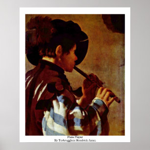 Flute Player By Terbrugghen Hendrick Jansz. Poster