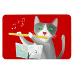 Flute Player Cat  Magnet at Zazzle