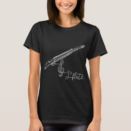 Flute Player Flutist Marching Band Music Lover Mus T_Shirt