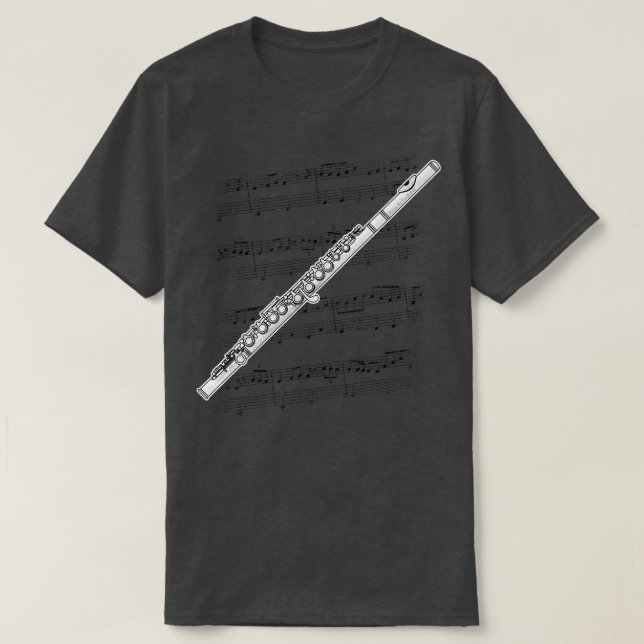 Flute Player Flutist Woodwind Musician T-Shirt (Design Front)