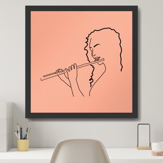 Flute player framed art (Home Office)