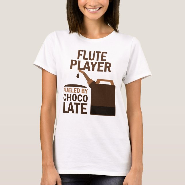 Flute Player (Funny) Chocolate T-Shirt (Front)