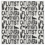 Flute Player Loves Cats Fabric