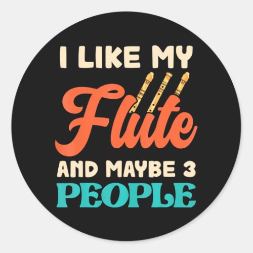 Flute Player Musical Instrument Marching Band Classic Round Sticker