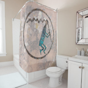 Flute Player Petroglyph Shower Curtain