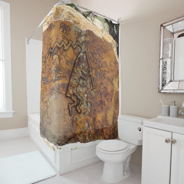 Flute Player Petroglyph Shower Curtain (In Situ)