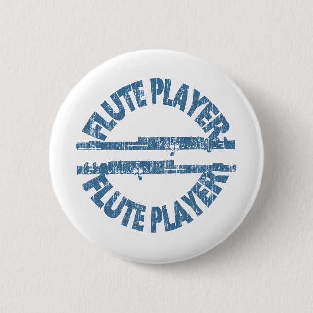 Flute Player Pinback Button (Front)