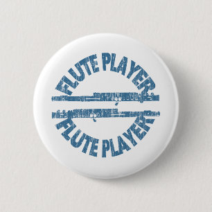 Flute Player Pinback Button