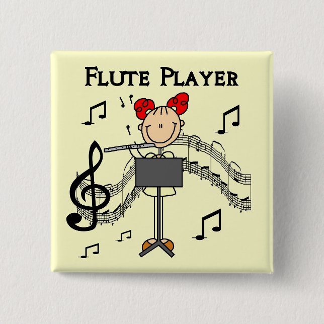 Flute Player T-shirts and Gifts Pinback Button (Front)