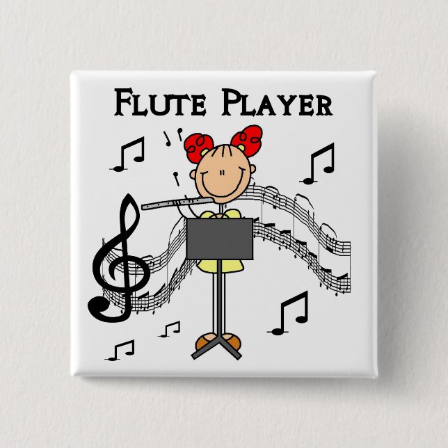 Flute Player T-shirts and Gifts Pinback Button (Front)