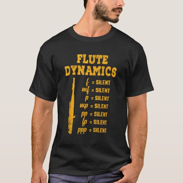 Flute Player Woodwind Instrument Musical Flutist M T-Shirt (Front)