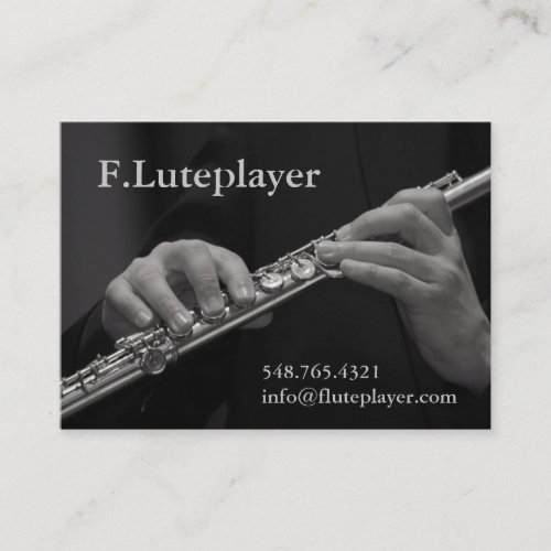 flute players hands on flute business card