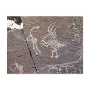 Flute Players Petroglyph Santa Fe New Mexico Postcard