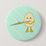 Flute Playing Egghead Button