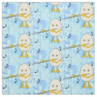 Flute Playing Egghead Fabric