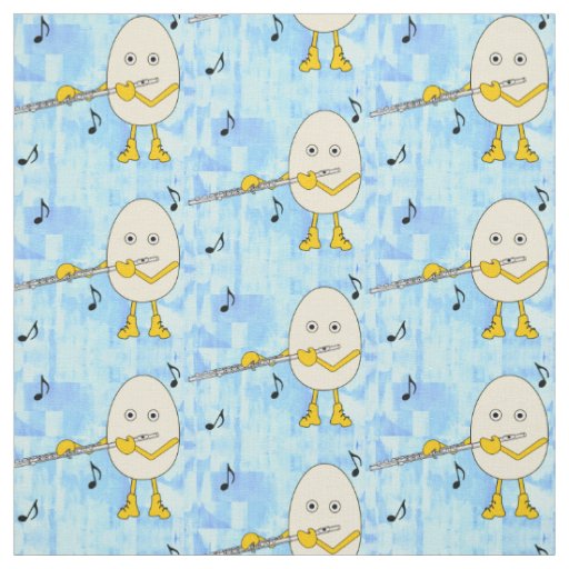 Flute Playing Egghead Fabric