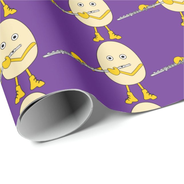 Flute Playing Egghead Wrapping Paper (Roll Corner)