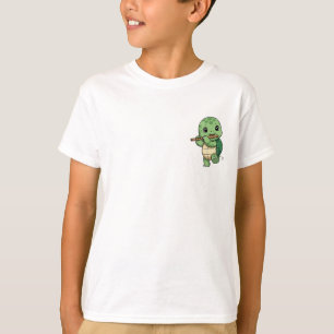 Flute Playing Happy Dancing Turtle Kids T-Shirt